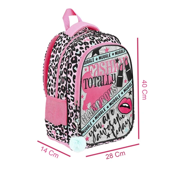 Muggle 2 Bölmeli Fashion Totally Okul Çantası + Termoslu Beslenme Çantası + Kalemlik - 6