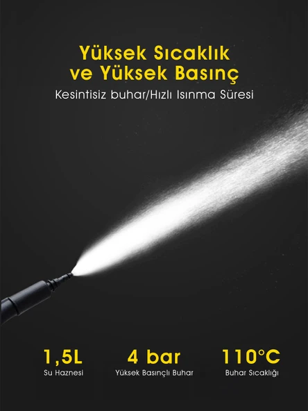 Pirantech CB-107C 2000 W Beyaz Buharlı Temizleyici - 5