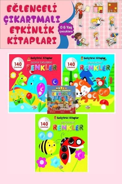 2 Yaş ve Üzeri Şirin Geliştirici Kitaplar Seti (3 Kitap)- 140 Çıkartmalı