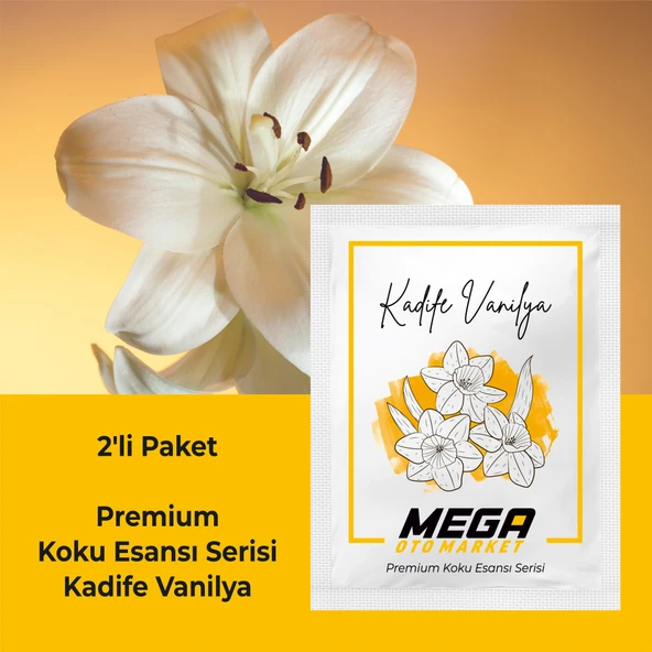 2'li Paket Araba Havalandırma Klima Koku Klipsi Yedek Kartuş Pedi 5 Ad. Premium Kadife Vanilya - 2