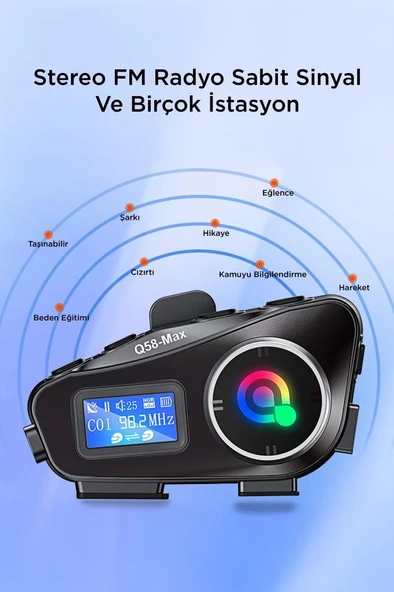 Torima Q58 Helmet Intercom Bluetooth Motorsiklet Kask Kulaklığı İnterkom - 4