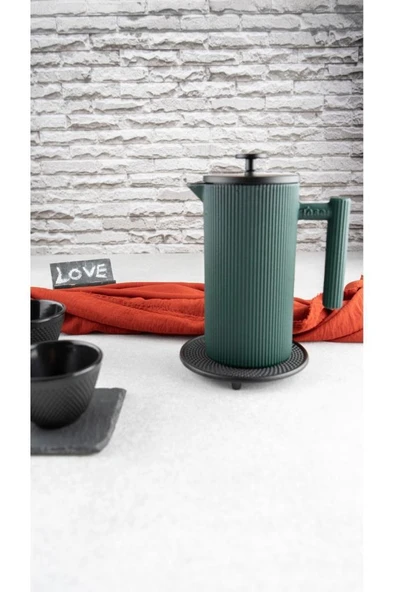 Bambum Linden - Döküm Demlik French Press 800 ml Yeşil - 5