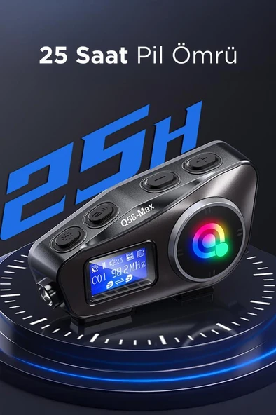 Torima Q58 Helmet Intercom Bluetooth Motorsiklet Kask Kulaklığı İnterkom - 3