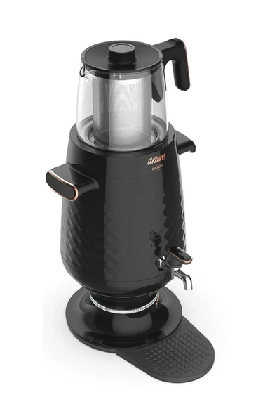 Arzum AR3083 Ehlikeyf Siyah 2200 W Cam Demlikli Semaver