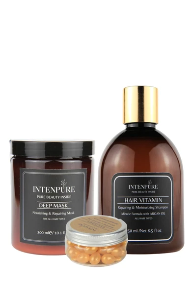 İNTENPURE Saç Vitamini Altın Kapsül Şampuan Deep Mask