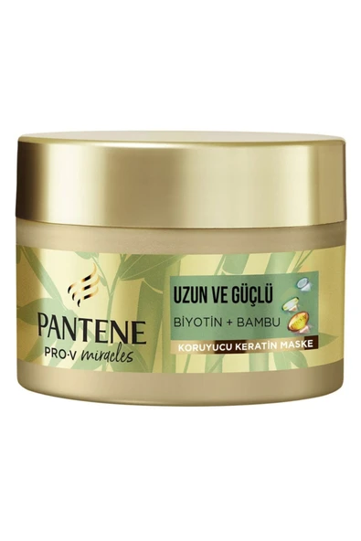 PANTENE Koruyucu Keratin Saç Maskesi Uzun ve Güçlü Biyotin + Bambu 160 ml ( 1 ADET )