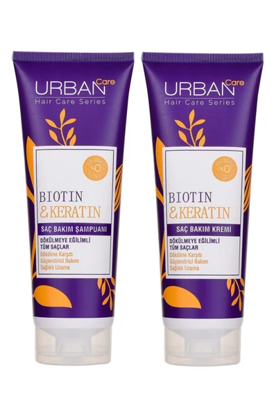 URBAN CARE Biotin ve Keratin İçeren Dökülme Karşıtı Saç Bakım Şampuanı 250 Ml ve Saç Bakım Kremi 250 Ml