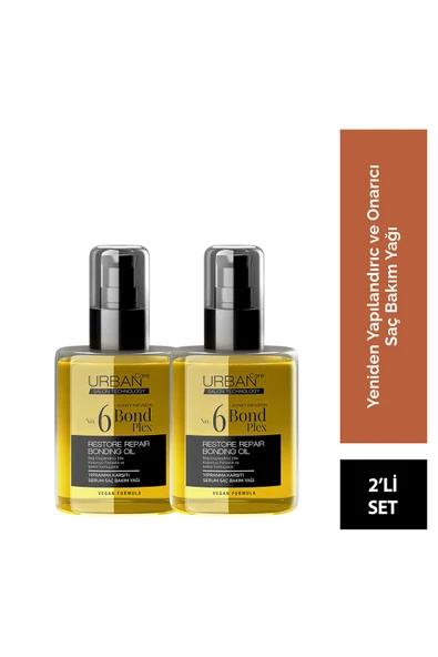 URBAN CARE No.6 Bond Plex Restore Repair Yıpranma Karşıtı Serum Saç Bakım Yağı Set 2x100 ml