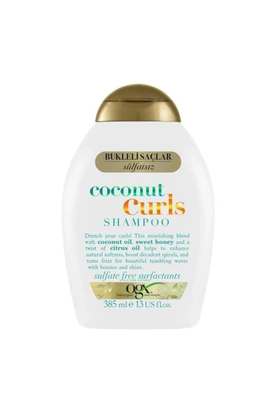 OGX Coconut Curls Bukle Belirginleştirici Elektriklenme Karşıtı Sülfatsız Şampuan 385 Ml ürün görseli 1