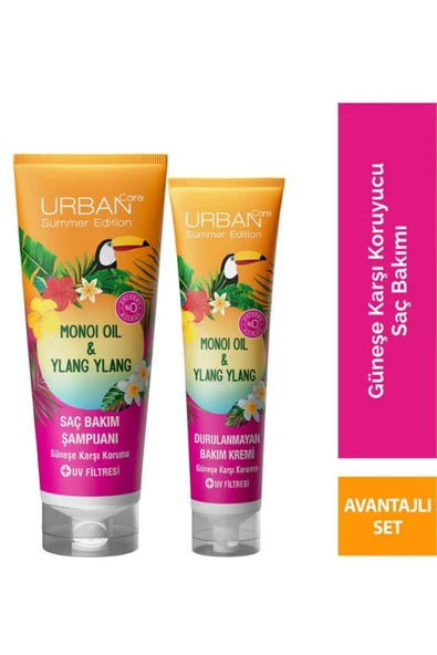 URBAN CARE Monoi Oil & Ylang Ylang Şampuan 250 ml + Yağlı Krem Saç Kremi 150 ml