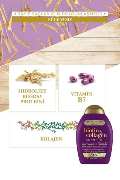 OGX Dolgunlaştırıcı Biotin & Collagen Şampuan 385 ml X 2 Adet - 2
