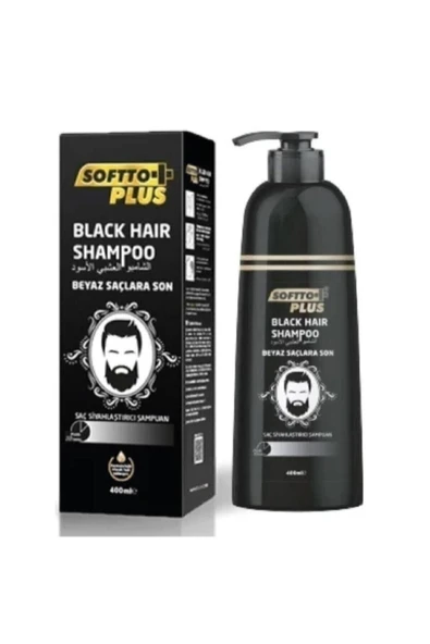SOFTTO PLUS Erkeklere Özel Beyaz Saçları Kapatan Siyah Şampuan 350ml