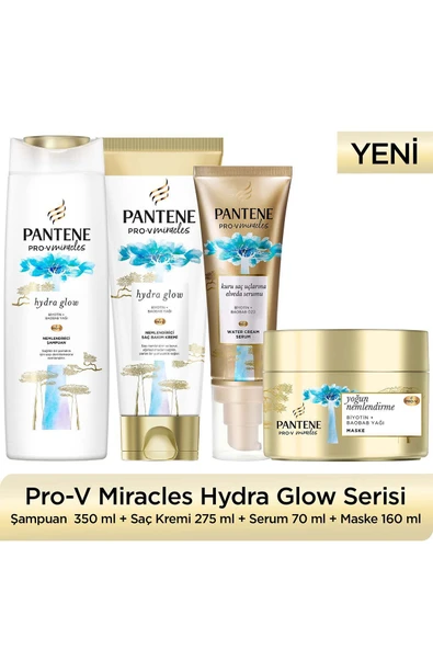 PANTENE Hydra Glow Maske+Serum+Krem+Şampuan