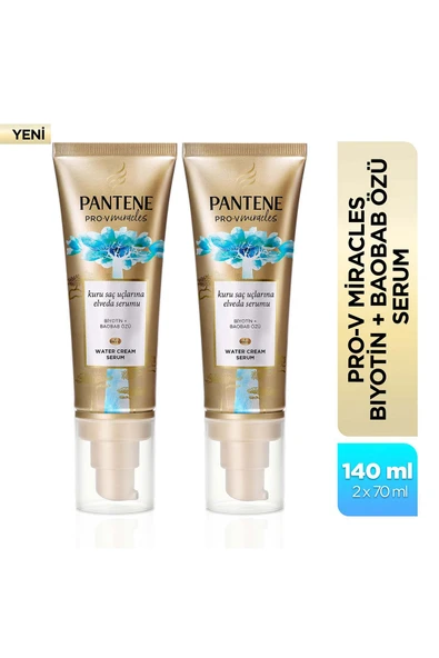 PANTENE Hydra Glow Kuru Saç Uçlarına Elveda Serumu 70 ml x 2