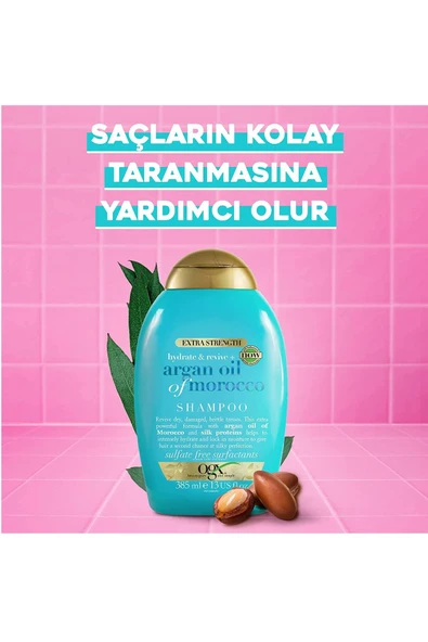 OGX Argan Oil Of Morocco Güçlü Nemlendirici Argan Yağlı Tuzsuz Şampuan 385ml - 2
