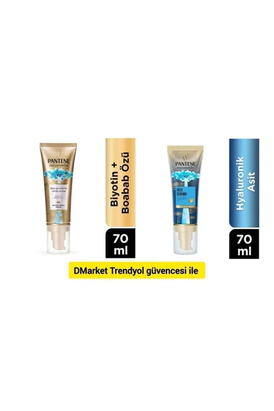 PANTENE Hydra Glow Kuru Saç Uçlarına Elveda Serumu 70 ml & Miracles Hydra Glow Gece Serumu, 70 ml
