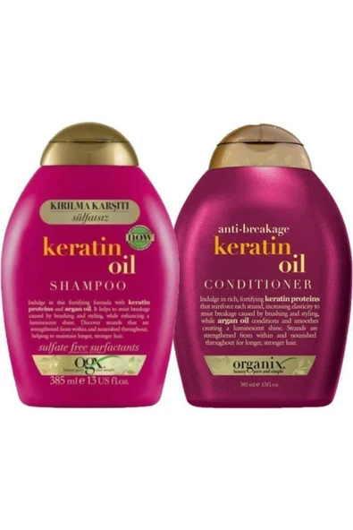 OGX Keratin Oil Şampuan 385 Ml + Saç Kremi 385 Ml Alinshop57