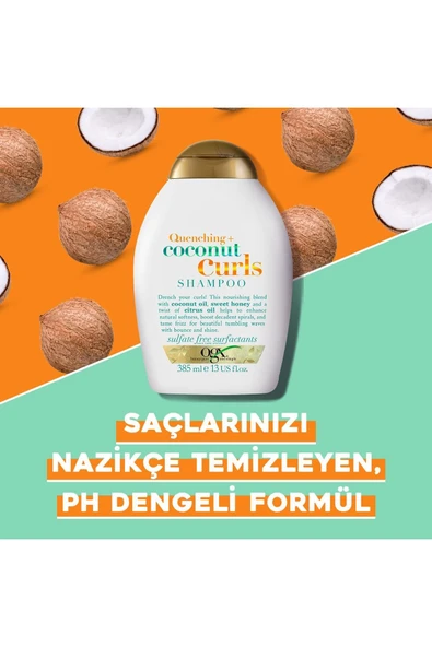 OGX Bukleli Saçlar Için Nemlendirici Coconut Curls Sülfatsız Şampuan 385 ml - Resim 6