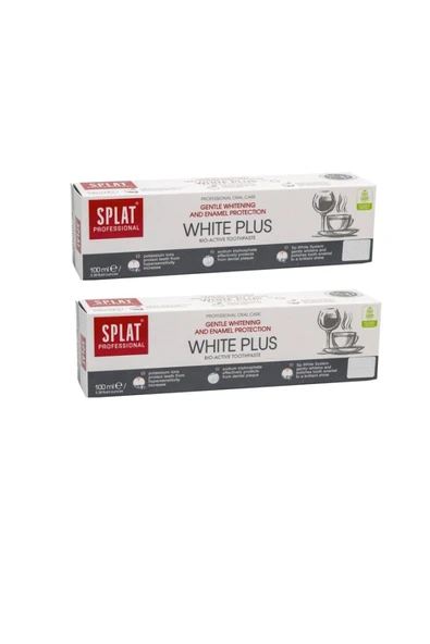 SPLAT Professional White Plus 100 ml +Mine Koruması Ve Beyazlatma Diş Macunu X 2 Adet