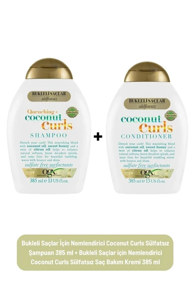 OGX Bukleli Saçlar İçin Nemlendirici Coconut Curls Sülfatsız Şampuan + Sülfatsız Saç Bakım Kremi