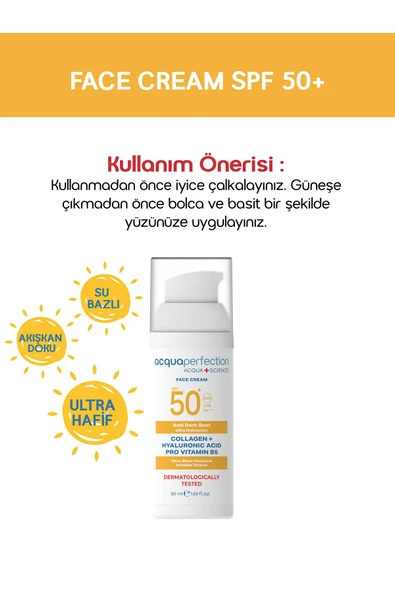 ACQUA PERFECTİON Face Cream Çok Yüksek Korumalı Güneş Koruyuculu Yüz Kremi 50ml - 5
