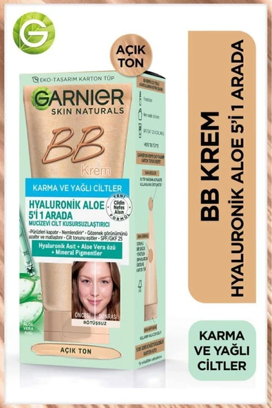 GARNİER Karma Yağlı Ciltler için BB Krem Açık Ton 40 ml 3600541202214
