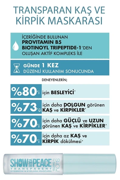 SHOW BY PASTEL Show Your Peace Kaş Ve Kirpik Jeli Transparent Kaş & Kirpik Maskarası - 3