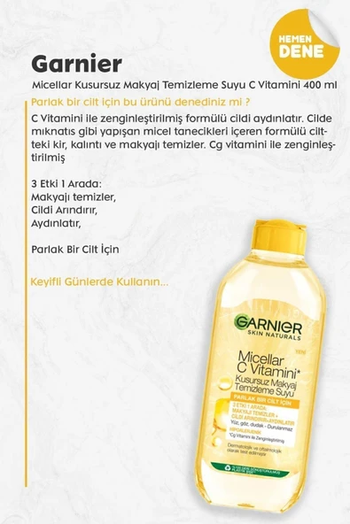 GARNİER Micellar C Vitamini Kusursuz Makyaj Temizleme Suyu & C Vitamini Parlak Günlük Aydınlatıcı Krem - 5