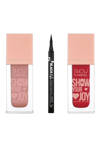 SHOW BY PASTEL Show Your Joy Likit Allık 51 ve 52 + Pastel Black Styler Waterproof Eyeliner
