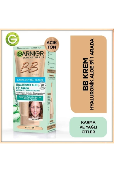 GARNİER Hyaluronik Aloe Oil Free Bb Krem - Açık Ton - 3