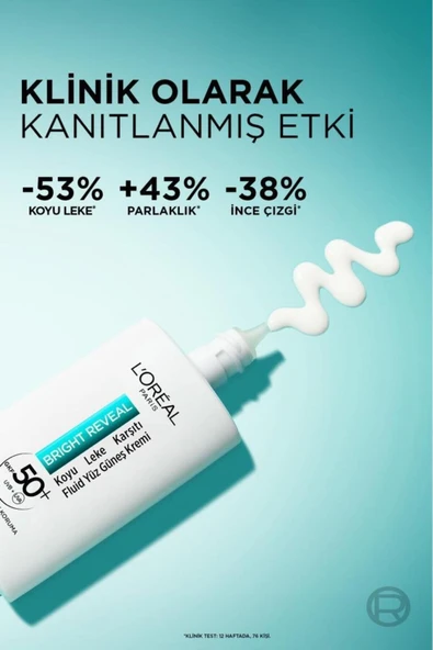 L'OREAL PARİS BRİGHT REVEAL SPF 50+ ANTİ-DARK SPOT FLUİD DAİLY FACE SUN CREAM 50ML DEMBA2958 - 4