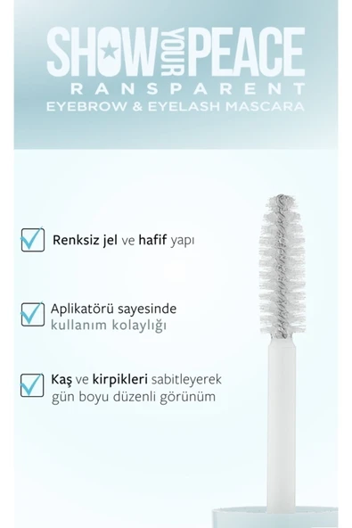 SHOW BY PASTEL Show Your Peace Transparent Eyebrow & Eyelash Mascara - Transparan Kaş Ve Kirpik Maskarası - 3