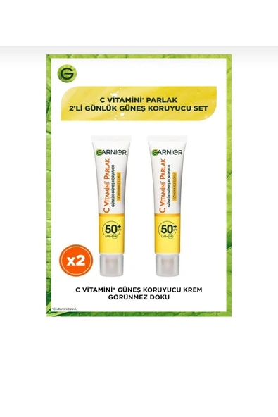 GARNİER C vitamini parlak güneş koruyucu krem görünmez doku 2 li