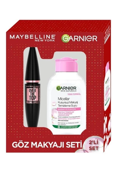 MAYBELLİNE NEW YORK Over The Top Maskara Dipten Uca Etkili  Garnier Micellar Makyaj Temizleme Suyu 100 ml