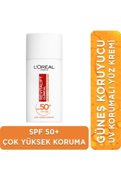 L'ORÉAL PARİS Revitalift Clinical Spf 50+ Günlük Yüksek Uv Korumalı Yüz Güneş Kremi 50Ml