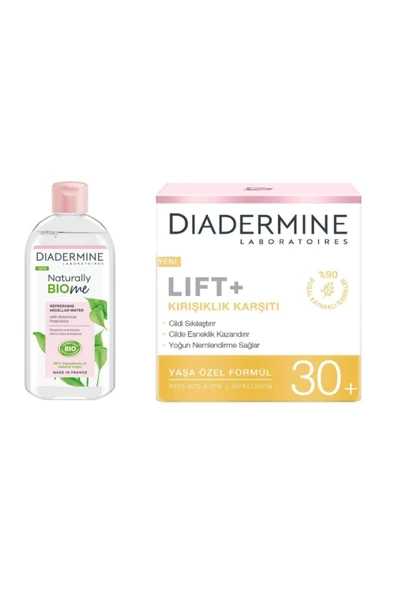 DİADERMİNE (+30) Kırışıklık Karşıtı Bakım Kremi 50 Ml Ve Makyaj Temizleme Suyu 400 Ml