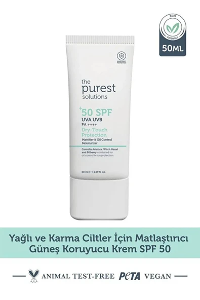 THE PUREST SOLUTİONS Yağlı Ve Karma Ciltler Için Matlaştırıcı Güneş Koruyucu Krem (50ml)