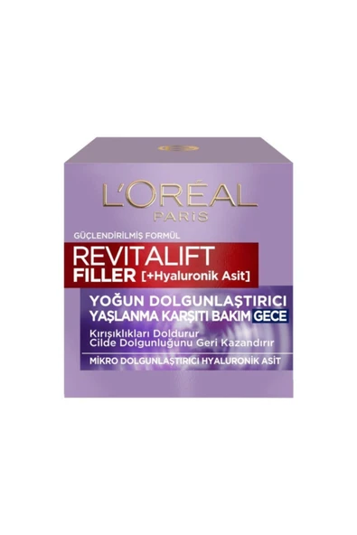L'OREAL PARİS L'oréal Paris Revitalift Filler Yoğun Dolgunlaştırıcı Yaşlanma Karşıtı Gece Kremi 50ml - Hyaluronik - 2
