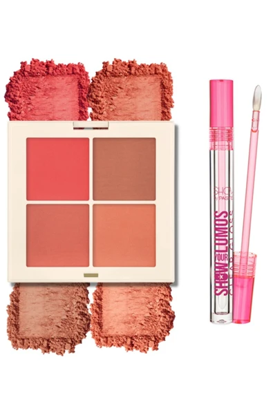 SHOW BY PASTEL Show Your Mood Blush Set - Allık Seti 442 Dreamy + Show Your Lumos Clear Gloss - Dudak Parlatıcısı