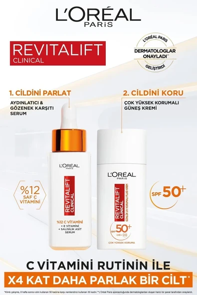 L'OREAL PARİS Revitalift Clinical Spf 50 ML + C Vitamini Aydınlatıcı Serum 30ml - 4