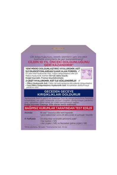 L'OREAL PARİS L'oréal Paris Revitalift Filler Yoğun Dolgunlaştırıcı Yaşlanma Karşıtı Gece Kremi 50ml - Hyaluronik - 3