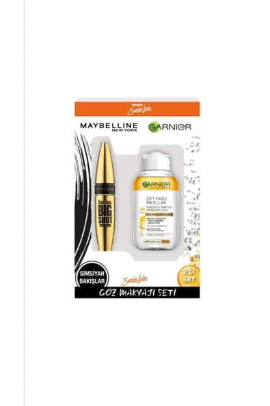 GARNİER Maybelline Bigshot Black Maskara + Micellar 100ml Seyahat Boy Ikili Set - 2