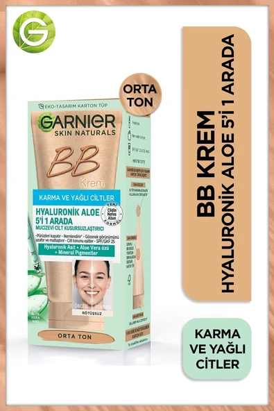 GARNİER Karma ve Yağlı Ciltler için BB Krem Orta Ton SPF 20 50 ml