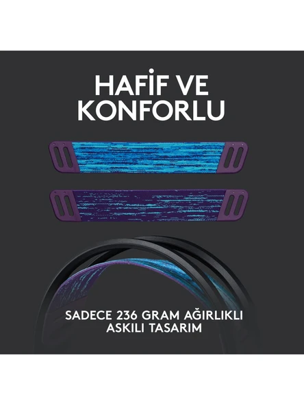 Logitech G G535 LIGHTSPEED Kablosuz Mikrofonlu Oyuncu Kulaklığı - Siyah - 3