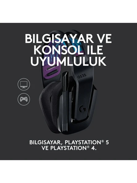 Logitech G G535 LIGHTSPEED Kablosuz Mikrofonlu Oyuncu Kulaklığı - Siyah - 5