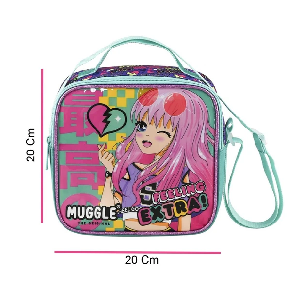 Muggle 2 Bölmeli Anime Okul Çantası + Termoslu Beslenme Çantası - 7