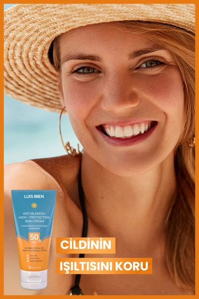 LUİS BİEN Leke Karşıtı SPF 50+ Güneş Kremi Yüksek Koruma Nemlendirici Tüm Cilt Tipleri İçin 2'li Set - 2
