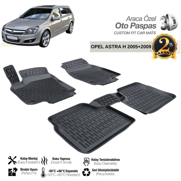 3D PASPAS SİYAH OPEL ASTRA H 2005-2009