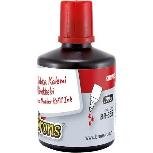 BRONS 100ml BOARD MARKER MUREKKEBI KIRMIZI(BR-355) ürün görseli 1