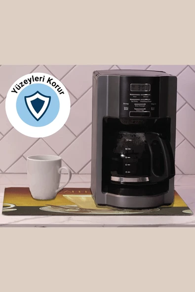 Valerine Life Kahve Makinesi Matı Sıvı Geçirmez Kaymaz Yıkanır Çaycı Çay Espresso Makinesi Pad 35x45cm 27250211 - 3